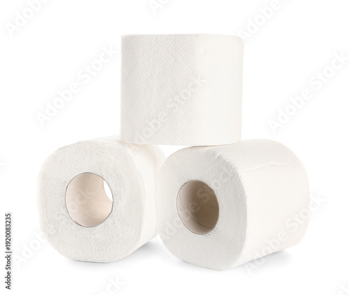 Rolls of toilet paper on wh...