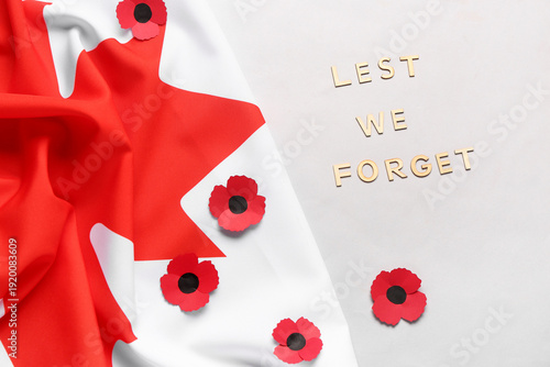 Poppy flowers with flag of ...