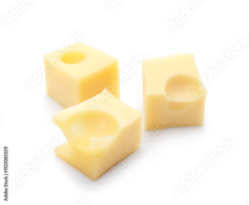 Cubes of tasty Swiss cheese...