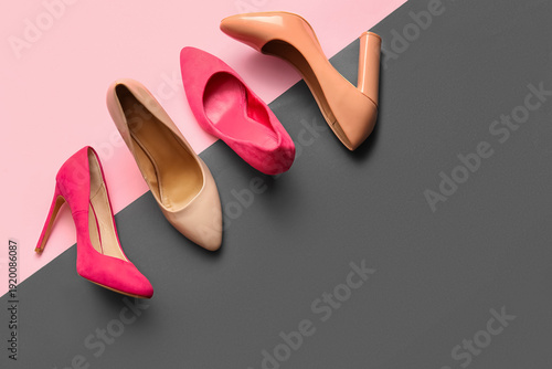Fashionable high heeled sho...