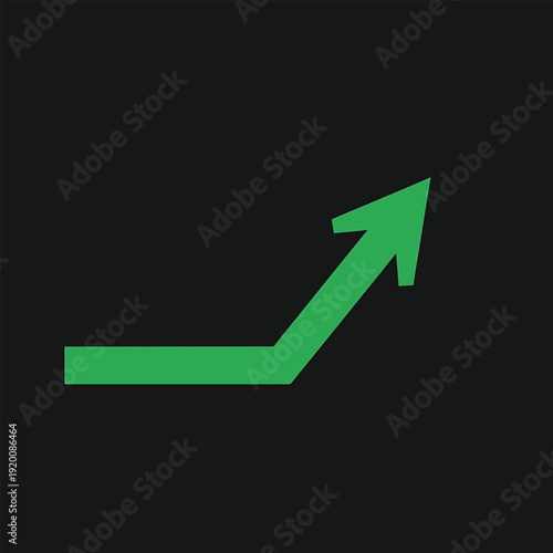 Green Arrow Showing Upward Trend and Growth.
