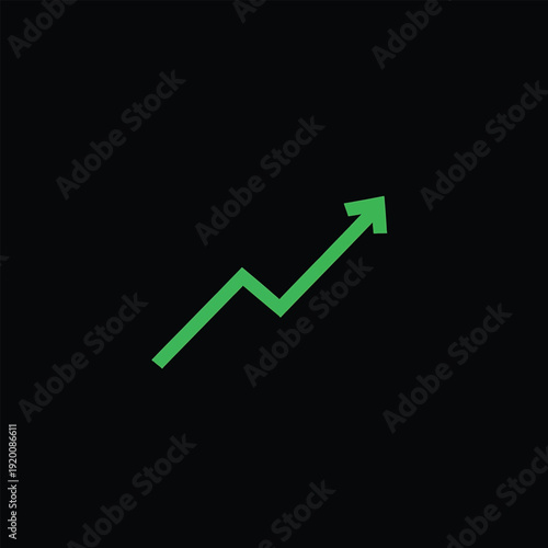 Green Arrow Graph Showing Upward Trend.