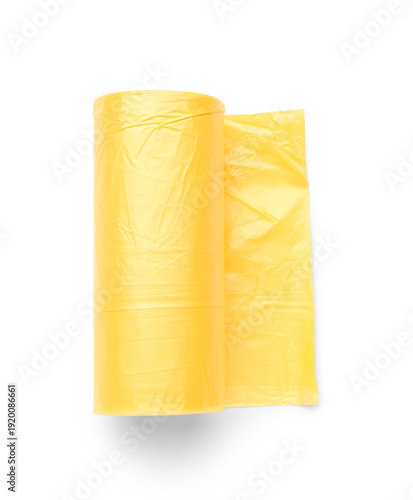Yellow roll of garbage bags...
