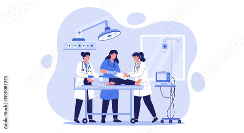 Medical professionals performing surgery in a hospital operating room.