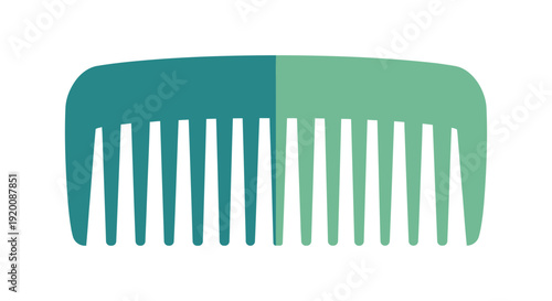 illustration of a teal and green comb on a white background