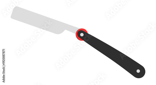 Utility knife with a black handle on a white background