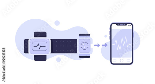 Smartphone connected to wearable health monitoring devices.