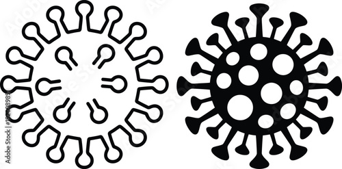Coronavirus illustration with two virus particles