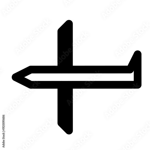 Black cross symbol vector illustration, minimalist Christian religious icon isolated on white background, bold geometric design perfect for church, faith, spirituality, and worship graphics.