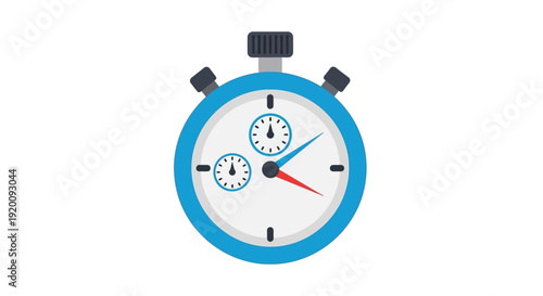 Classic Stopwatch Timer Isolated on White Background for Time Measurement.