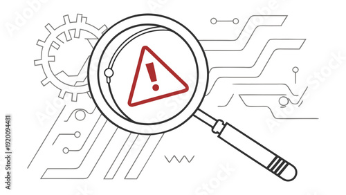 System threat detection and digital data vulnerability search concept.eps