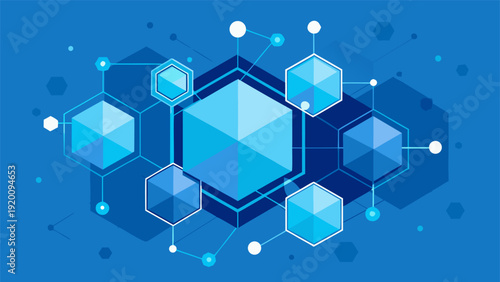 Blue honeycomb pattern background for medical research and chemistry.eps