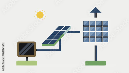 Solar Energy Components Infographic Icon Set Cell to Array Vector Illustration.eps
