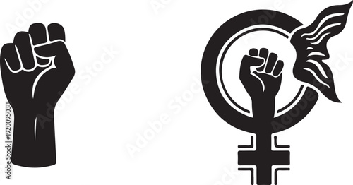 Empowered Woman Raising Fist Silhouette

Women's Rights and Leadership Illustration

Strong Woman Silhouette for Empowerment Design

Female Activism and Strength Vector Art