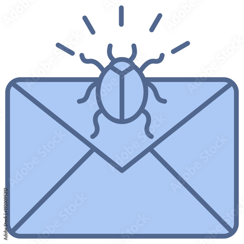 Email Virus Glyph Icon Illustration Vector