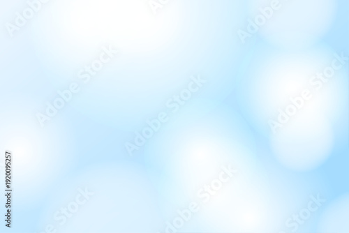 光と丸いぼかしが重なる淡い水色の幻想的な抽象背景イラスト