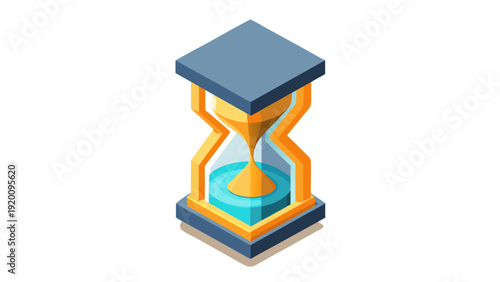 Classic sand clock icon in isometric perspective, vector illustration.eps