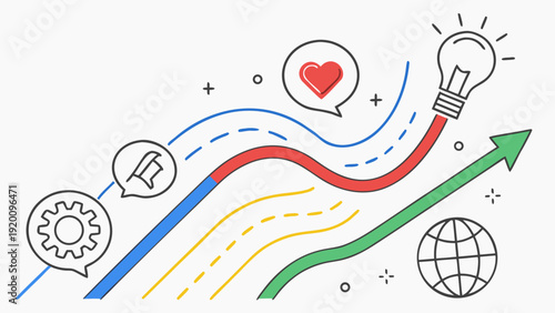 Abstract business idea concept with lightbulb and mechanical gears in vector style..eps