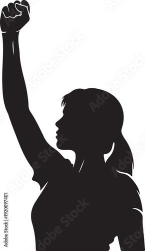 Empowered Woman Raising Fist Silhouette

Women's Rights and Leadership Illustration

Strong Woman Silhouette for Empowerment Design

Female Activism and Strength Vector Art