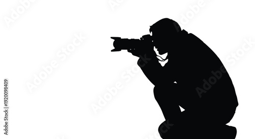 Soldier Aiming Rifle Silhouette Illustration