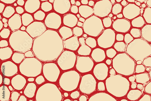 Macro view pattern of soap bubbles or cell biology vector illustration.