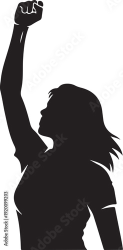 Empowered Woman Raising Fist Silhouette

Women's Rights and Leadership Illustration

Strong Woman Silhouette for Empowerment Design

Female Activism and Strength Vector Art