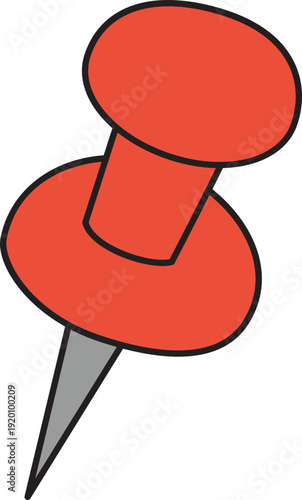 red thumbtack push pin bulletin board office supply fastener