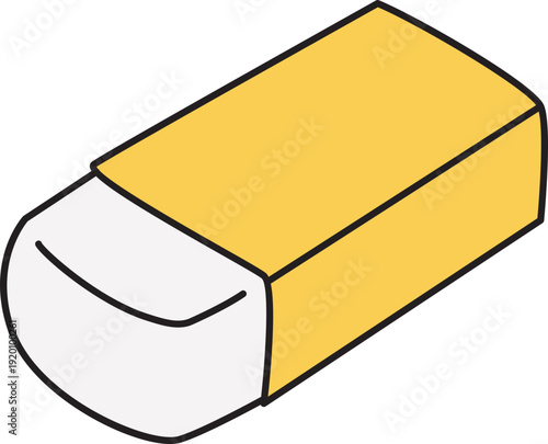 yellow eraser rubber correction tool school office supply stationery