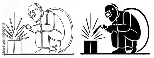 Professional Welder Worker Symbol Icon Vector Illustration