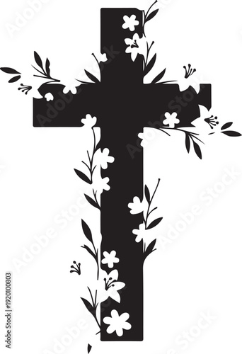 Floral Cross Silhouette Easter Religious Design

Christian Cross with Spring Flowers Decoration

Religious Cross Floral Arrangement Vector Art