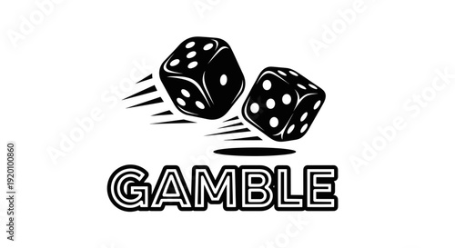 Gambling Dice with Motion Blur and Text