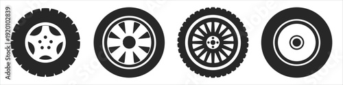 Four different wheel designs are shown in a row