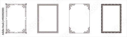 Four different rectangular frame designs are shown