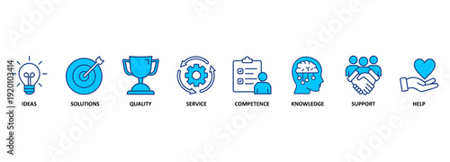 Banner advice concept. Keywords and pictogram 