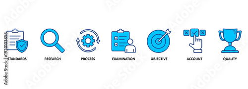 Audit concept. Banner with keywords and icons 