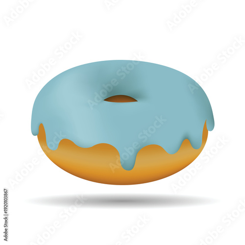 A minimal 3d donut icon with smooth pastel glaze