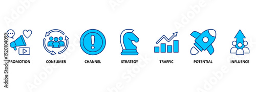 Banner lead generation, marketing process for generating business leads. Vector illustration with icons 