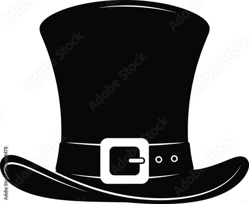 Leprechaun Hat Silhouette Icon, St. Patrick's Day Symbol, Ireland