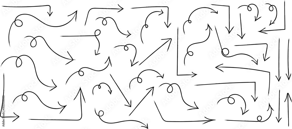 Fototapeta premium Intricate maze with arrows and curved lines on a white background