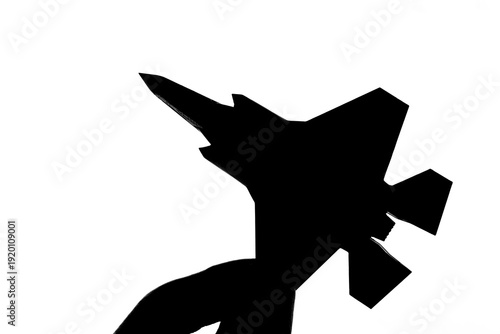 反戦、シルエットのジェット戦闘機