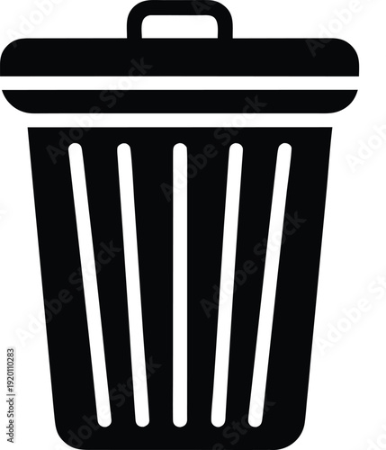 Trash Can Silhouette Icon