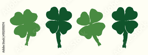 St. Patrick's Lucky Clover Silhouette Set Holiday Icons