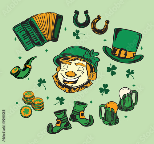 St. Patrick's Day Leprechaun Elements Set
