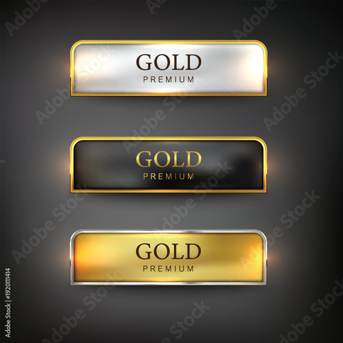 Golden metal bars with text
