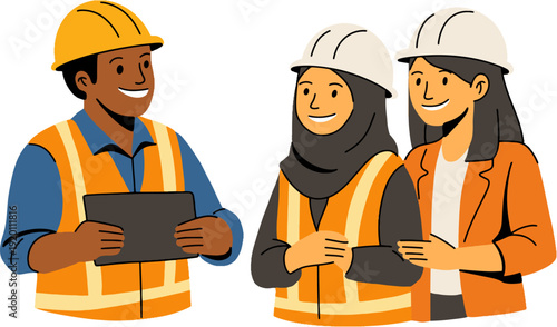 Construction Team Reviewing Project Data