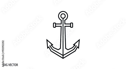 Simple nautical anchor icon, isolated on white background