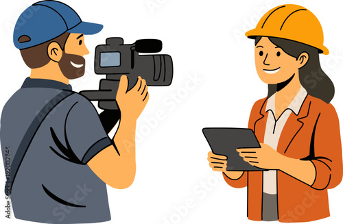 Construction Videographer Filming Site Interview