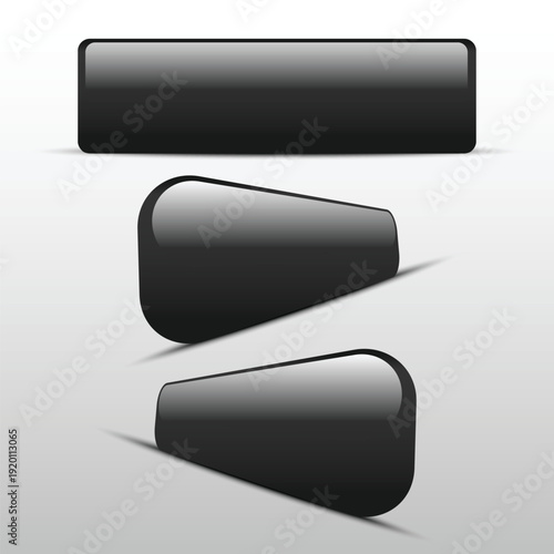 Three black cylindrical shapes on a gray background