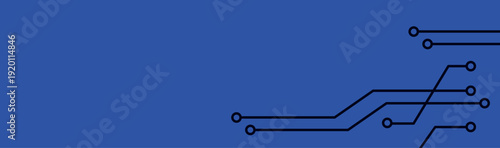 Blue Digital Circuit Technology Banner Modern Network Header Background Vector