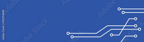 Blue Technology Circuit Banner Digital Network Header Background Vector